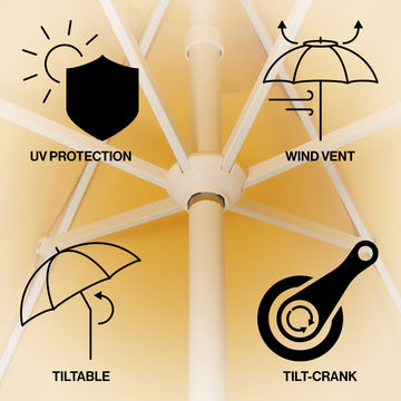 Collins 9 ft. Classic Cottage Tassel Market Patio Umbrella